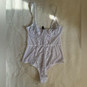 Mentionables White Lace Bodysuit